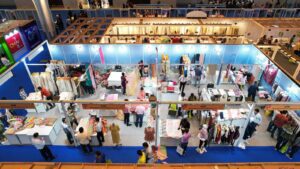 Stall layout at the FABRICS, ACCESSORIES, AND BEYOND (FAB) show is the largest Fair showcasing the entire Supply Chain to the Garment Manufacturers organised by The Clothing Manufacturers Association Of India (CMAI)